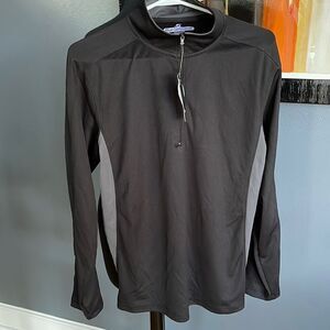 Blue Generation black/gray insets 1/4 zip technical fabric shirt. NWT. Medium
